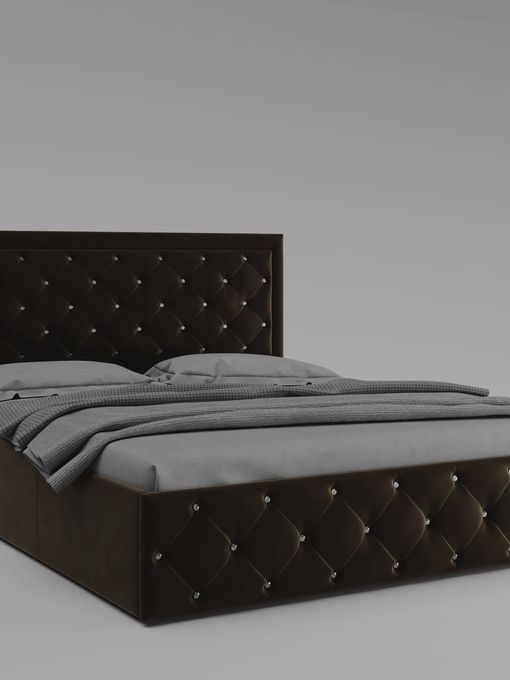 Кровать «Мишель», экокожа, коричневая